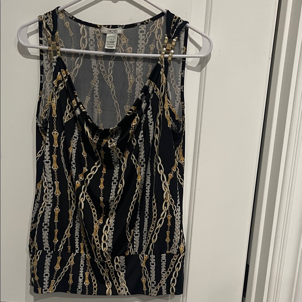 NOR Chain Pattern Camisole - Black and Gold